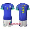 Virallinen Fanipaita + Shortsit Brasilia Thiago Silva 3 Vieraspelipaita MM-Kisat 2022 - Lasten